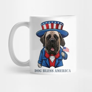 English Mastiff Dog Bless America Mug